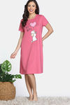 Zivame Farm Lore Knit Cotton Night Dress - Rapture Rose — thumbnail 2